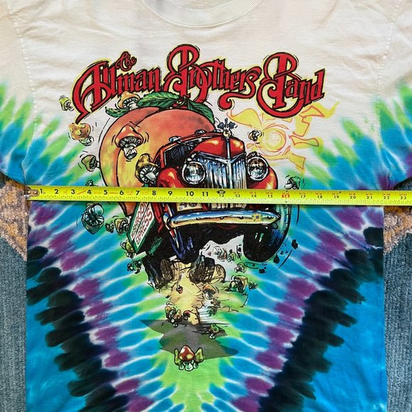 Vintage Allman Brothers Band 90s Liquid Blue Single Stitch Tie Dye Shirt XL - Picture 12 of 13